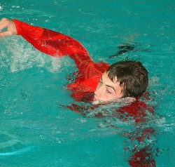 pool swimming in clothes