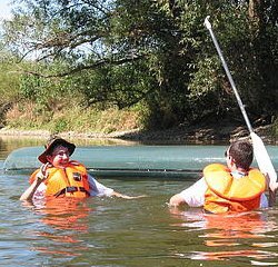 Canoeing fully clothed